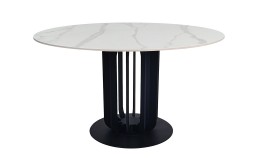 Стіл OLYMPIA CERAMIC стіл білий мат/чорний д,130