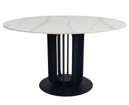 Стіл OLYMPIA CERAMIC стіл білий мат/чорний д,130