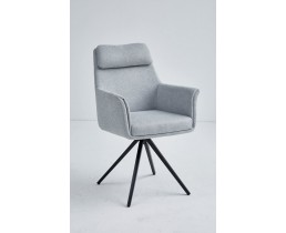 Стілець ADRIAN стілець чорний каркас/світло-сірий тк.