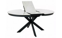 Стіл PORTO CERAMIC 120(160)*120 бежевий TAJ MAHAL/чорний