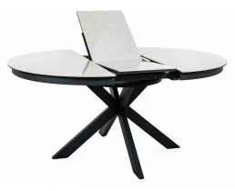 Стол PORTO CERAMIC 120(160)*120 бежевый TAJ MAHAL/черный