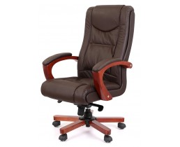 Крісло офісне АКЛАС Артур EX MB (Шкіра LC-K Dark brown/PU Dark brown)
