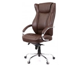 Крісло офісне АКЛАС Бадалона CH MB (Шкіра LC-K Dark brown/PU Dark brown)