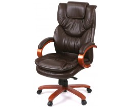 Крісло АКЛАС Флорида EX MB GB-233WW (Шкіра LC-K Dark brown/PU Dark brown)