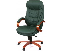 Крісло офісне АКЛАС Валенсія Soft EX MB (Шкіра Lux LC Green/PU Green)