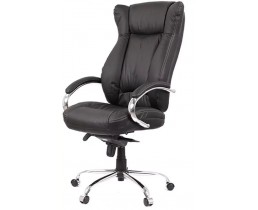 Кресло офисное АКЛАС Бадалона CH MB (Кожа LC-A Black/PU Black)