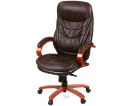 Крісло офісне АКЛАС Валенсія Soft EX MB (Шкіра LC-K Dark brown/PU Dark brown)
