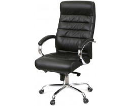 Кресло офисное Аклас Камиль CH MB (Кожа LC-A Black/PU Black)