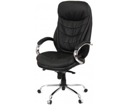 Крісло АКЛАС Валенсія Soft CH MB (Шкіра LC-A Black/PU Black)