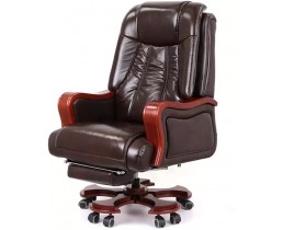 Кресло АКЛАС Тристрам EX RL (Кожа Lux LC-K Dark brown/PU Dark brown)