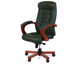 Крісло офісне АКЛАС Атлант EX MB (Шкіра Lux LC Green/PU Green)