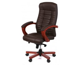 Крісло офісне АКЛАС Атлант EX MB (Шкіра LC-K Dark brown/PU Dark brown)