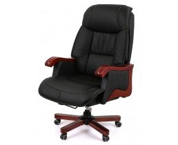 Кресло АКЛАС Галахад EX RL (Кожа LC-A Black/PU Black)