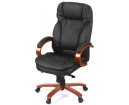 Кресло АКЛАС Тироль EX GB-236WW (Кожа LC-A Black/PU Black)