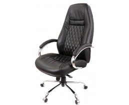 Кресло АКЛАС Луизиана MB (GB-242CC) (Кожа LC-A Black/PU Black)