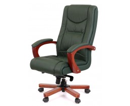 Кресло офисное Аклас Артур EX MB (Кожа Lux LC Green/PU Green)
