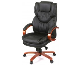 Кресло АКЛАС Флорида EX MB GB-233WW (Кожа LC-A Black/PU Black)