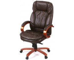 Крісло АКЛАС Тіроль EX GB-236WW (Шкіра LC-K Dark brown/PU Dark brown)