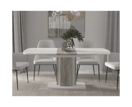 Стол кухонный раскладной FENIX AB Артвуд темный/белый бриллиант 140(180)х80