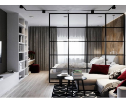 Лофт перегородка для зонування спальні і вітальні