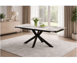 Стіл керамічний КВАНТ 160(220)*90 нефрит/чорний каркас