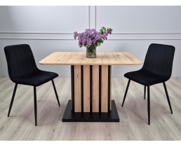 Кухонный стол и стулья. Набор ALAN VELVET+COLIN D/C