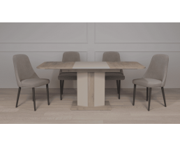 Стол на одной ноге CRYSTAL D/S дуб кремона котта/стоун бейж