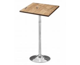 Стіл високий барний 60 см Скіф 96 хром/коричневий вінтаж