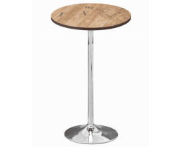 Стіл високий барний д.60 см Скіф 96 хром/коричневий вінтаж