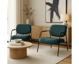 Современное кресло в обивке букле зеленого цвета Ника