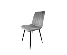 Стул велюровый PM-005 Perfect Home Україна, черный каркас/серый