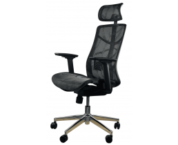 Компьютерное кресло с подголовником (вес 150 кг) HQOC-24A-2, черная сетка