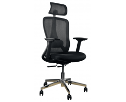 Офисное кресло с подголовником (вес 150 кг) HQOC-23A, черное