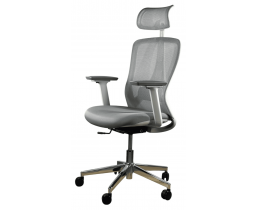 Офисное кресло с подголовником (вес 150 кг) HQOC-23A, серое