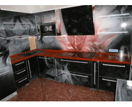 Елітна кутова кухня, з Фарбований фасадами