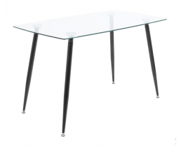 Стол Итали с металлическими черными ножками (прозрачное стекло) Richman  в Украине