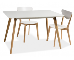 Стіл MILAN білий/дуб 160x90