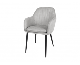 Стілець EMILY чорний каркас/світло-сірий тк.