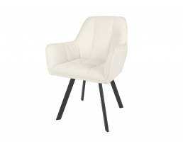 Стілець GABRIEL чорний каркас/білий тк.