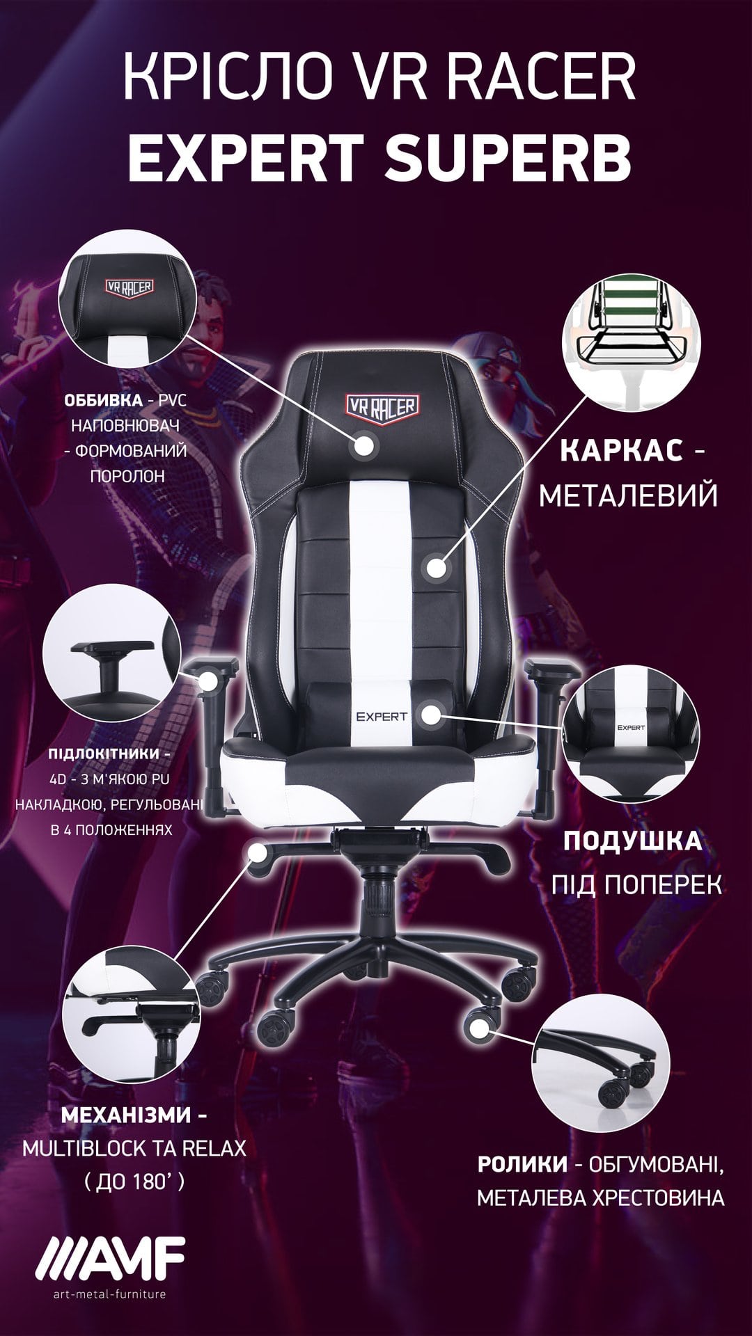 Кресло VR Racer Expert Superb описание-2