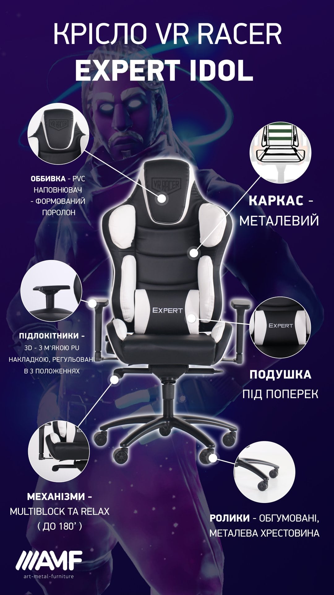 Кресло VR Racer Expert Idol описание-2