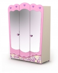 Детский шкаф "Pink Pn-03 с зеркалами" Дорис