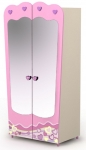 Детский шкаф "Pink Pn-02-1 с зеркалами" Дорис