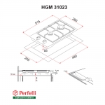 Газовая варочная панель Perfelli HGM 31023 BL