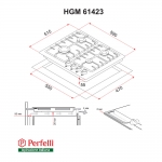 Газовая варочная панель Perfelli HGM 61423 BL