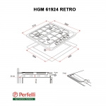 Газовая варочная панель Perfelli HGM 61924 IV RETRO