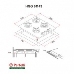 Газовая на стекле варочная панель Perfelli HGG 61143 BL