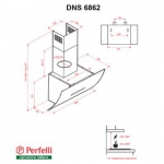 Вытяжка PERFELLI DNS 6862 BL LED (Наклонная)