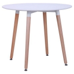 Обеденный комплект стол Helis МДФ Белый + 2 стула Aster Wood AMF