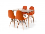 Обідній комплект стіл Джангл Glass+4 стільця Джастін (Мікс-Меблі)